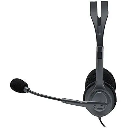 Logitech H111 Wired Headset, Stereo Headphones with Noise-Cancelling Microphone, 3.5 mm Audio Jack, PC/Mac/Laptop/Smartphone/Tablet - Black