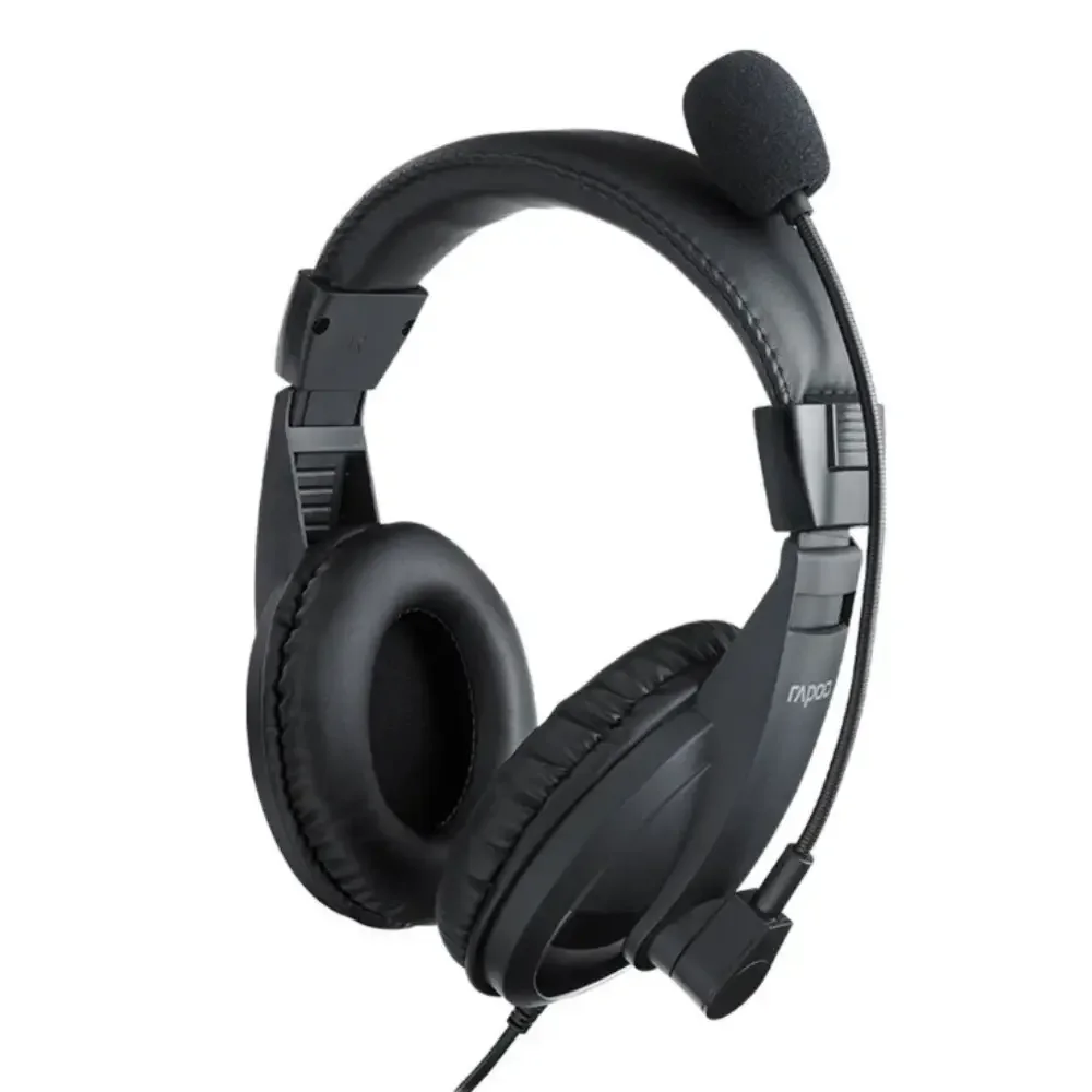 Rapoo H150S USB Stereo Headset with 40mm Driver & Mute Mic – Black