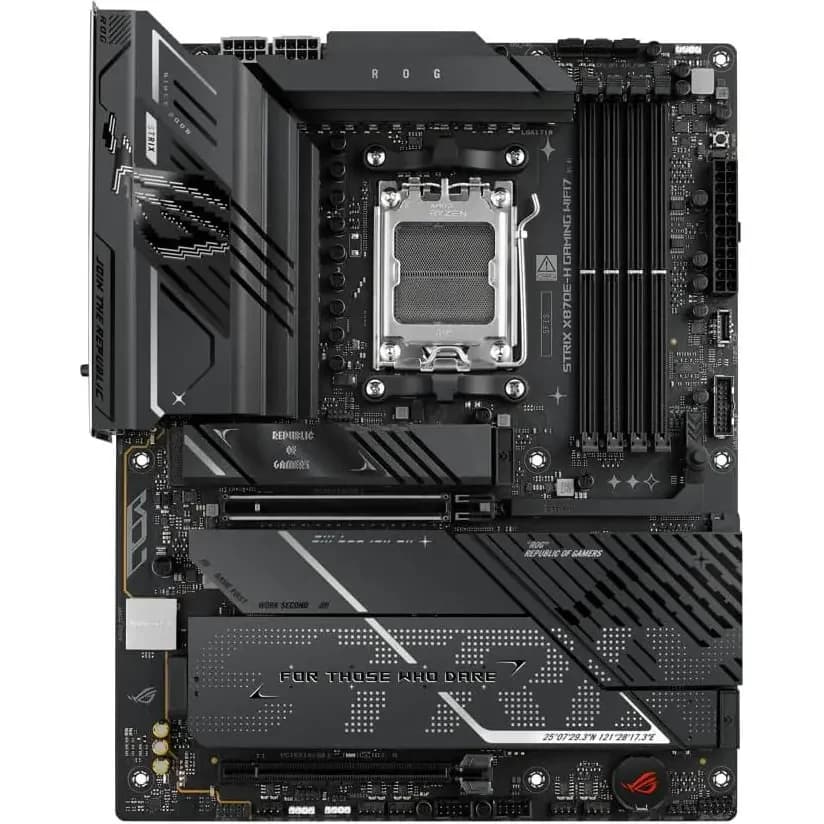 ASUS ROG Strix X870E-H Gaming WIFI7 AMD AM5 ATX Motherboard, 16+2+1 80A Power Stages, DDR5 AEMP, 4x M.2, PCIe5.0, Dual USB4, USB10Gbps Type-C, Q-Release