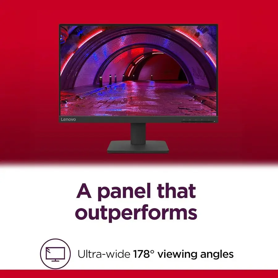 Lenovo L22-4e 21.5 Inch IPS FHD Monitor, 100Hz, 99% sRGB, 1300:1, HDMI and VGA, Black