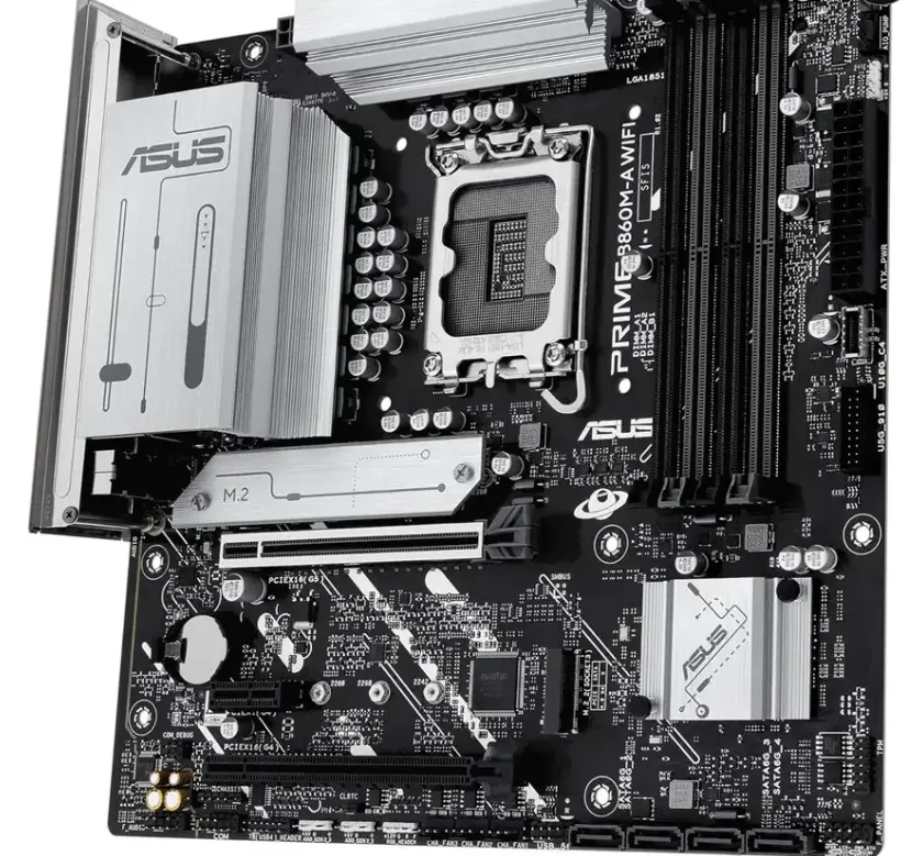 ASUS PRIME B860M-A WIFI-CSM Motherboard, Micro-ATX, LGA1851 Socket, Intel B860 Chipset, DDR5, WiFi 6E